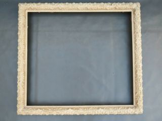Vintage Ornate Cream Wooden Picture Frame 20 1/4 " X 18 1/4 "