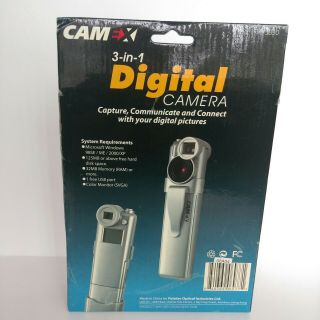 CAMEX 3 - IN - 1 DIGITAL CAMERA.  OPEN BOX.  Has rust in battery area 2