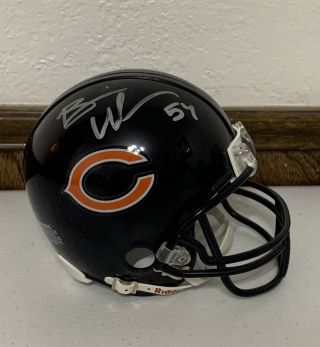 Brian Urlacher Signed Riddell Mini Helmet Bu Authentics Chicago Bears Nfl