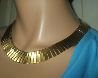 EGYPTIAN REVIVAL CLEOPATRA STYLE FRINGED NECKLACE WITH VINTAGE FISH HOOK CLASP 3