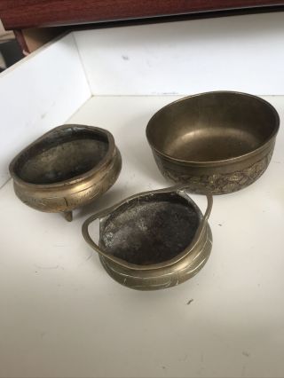 Heavy Vintage Brass Bowls