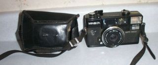 Vintage Camera,  Minolta Hi - Matic Af2 Auto Focus With Flash & Poor Case