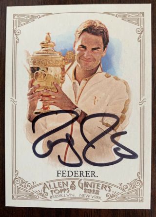 Roger Federer Auto Signed 2012 Topps Allen & Ginter Card In Person