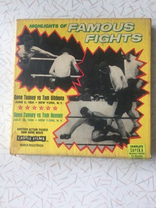 Vintage Castle Films 8mm Movie 8 Boxing Famous Fights Tunney 1925 & 1928