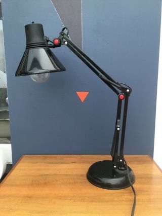 Vintage Anglepoise Articulated Desk Lamp,  White Metal,  Heavy Base C1980s