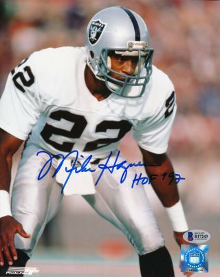 Oakland La Raiders Mike Haynes Hof 97 Auto Autographed Signed 8x10 Photo Bas