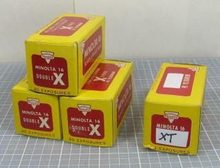 Four Minolta 16 Black & White 20 Exposure Film Cartridges 1968