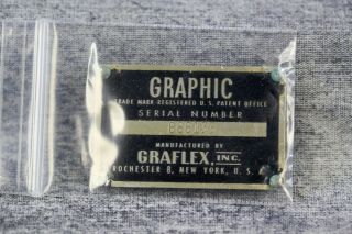 Vintage Graflex Speed Crown Graphic 4x5 Front Door Latch with hardware 3