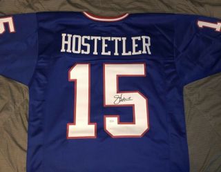Xl Jeff Hostetler Signed York Giants Jersey 2xsuper Bowl Champion