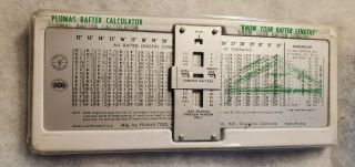 Vintage Plumas Rafter Calculator Metal Slide Rule