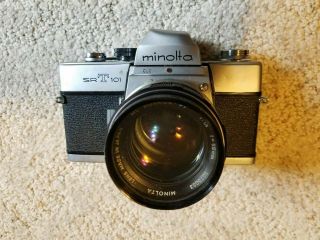 Vintage Minolta Srt 101 35mm Camera With Case & 58mm 1.  4 Lens