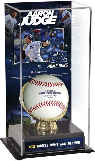 Aaron Judge Ny Yankees Mlb All - Time Rookie Home Run Record Display Case W/ Image