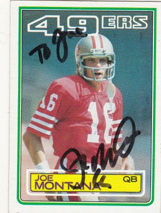 Joe Montana San Francisco 49ers Signed 1983 Topps Card Kansas City Chiefs Hof