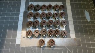 (27) Vintage Cinch Octal 8 - Pin Tube Sockets W/ Mounting Flanges