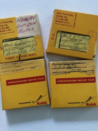 Lof Of 4 Vintage 1960s Kodak Kodachrome 8mm Home Movies Hershey Pa Car Show More