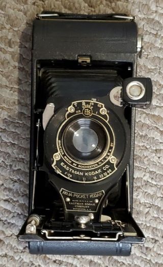 Kodak No.  1a Pocket Folding Camera With Leather Case