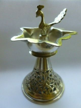 Vintage Solid Silver Hindu Oil Lamp