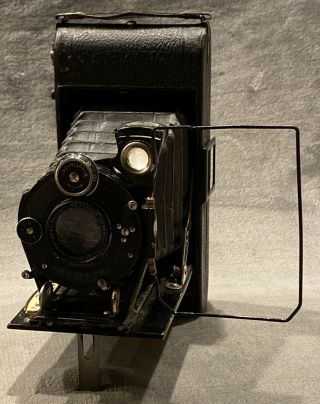 Voigtlander Bessa Compur Black Folding Camera Germany Vintage F 1:4.  5 F=10.  5 Cm