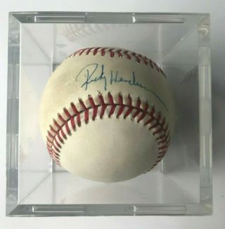 Rickey Henderson Autographed Baseball Yankees A 