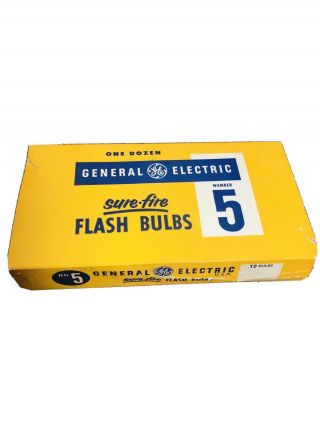 Vintage Ge 5 Camera Flash Bulbs 12 Bulbs Sure - Fire Nib