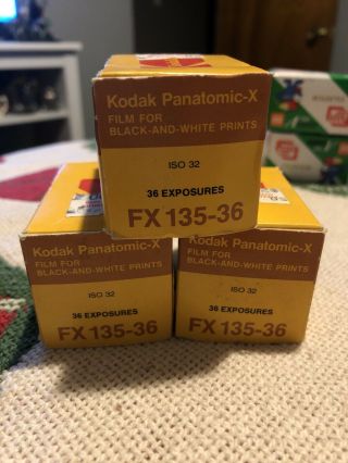 3 - Vintage Roll Kodak Panatomic - X Film Fx 135 - 36 Black And White 12/1985