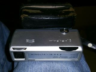Minolta 16 Ee2 Vintage Pocket Compact Mini Film Camera Spy With Case