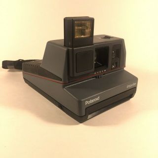 Vintage Polaroid Impulse 600 Instant Film Camera Built - In Flash With Neck Strap