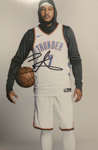 Carmelo Anthony Signed Autographed 11x14 Photo York Knicks Okc Thunder
