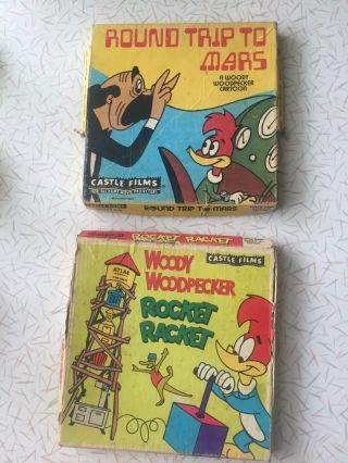 Vintage Castle Films 8mm Movies Woody Woodpecker Pocket Rocket & Trip To Mars