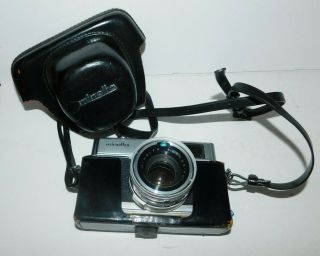Vintage Minolta Hi - Matic 7 Camera With Rokker Pf1:1.  8 F=45mm Len And Case