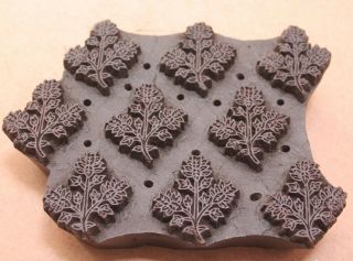 Vintage Traditional Hand Carved Wooden Textile/fabric/wallpaper Print Block D856