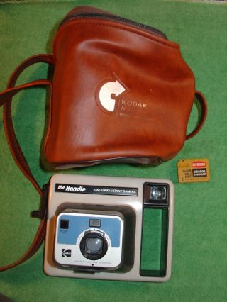 Vintage Kodak The Handle Instant Camera With Carry Case