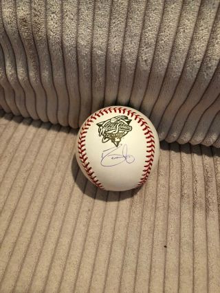 Dave Justice Signed Autographed 2000 World Series Baseball W/coa Braves,  Yankees