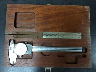 Vintage Brown & Sharpe 6 " No.  599 - 579 - 3 Dial Micrometer Caliper W/ Box (45299)