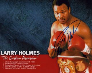 Larry Holmes Signed Autographed 8x10 Photo - Easton Assassin Boxing Champion