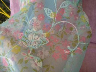 Sweet Vintage Sheer Flocked Dress For Fabric - Multi Flowers