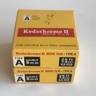 Kodachrome Ii Movie Film Type A Double 8mm 2x 25’ Rolls / Reels Expired May 1974