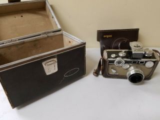 Vintage Argus Camera With Case Brown Cream And Light Meter