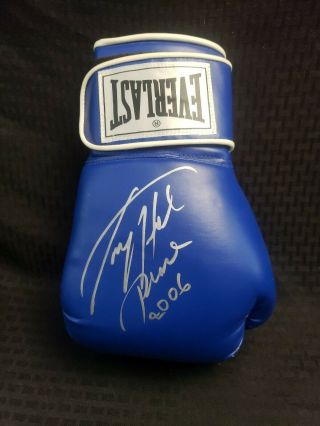 Larry Holmes Autographed Blue Everlast Boxing Glove