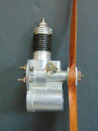 Vintage Spitzy 9 Model Airplane Engine With Wooden Propeller