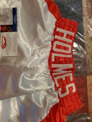 Larry Holmes Signed Easton Assassin Boxing Trunks Signed Double Certed