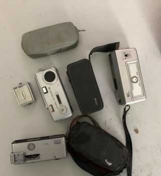 3 Vintage Minolta - 16 Mg - S Camera,  16 P And 16 Ee Ii