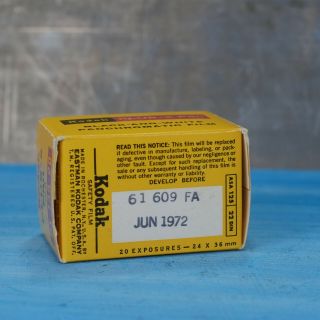 Kodak Plus X Pan 35mm Black And White Film 20 Exposures Expired 1972