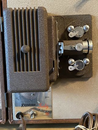 Vintage Keystone Sixty 8mm Projector w/ Carrying Case 2