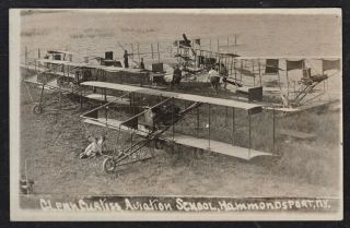 5 VINTAGE 1913 - 14 POSTCARDS OF GLENN CURTISS SEAPLANE FLIGHTS,  HAMMONDSPORT,  NY. 2