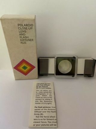 Vintge Polaroid Sx - 70 Land Camera Close Up Lense And Flash Diffuser 121