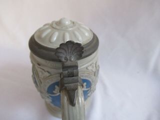 Vintage Mettlach Villeroy & Boch Beer Stein with Cameo Relief Owl & Shield 2077 3
