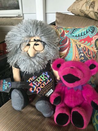 Vintage Grateful Dead Plush Purple Dancing Bear And Liquid Blue Jerry Garcia
