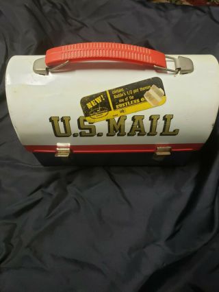 Vintage 1960s Mr Zip U.  S.  Mail Box Lunch Box W/thermos