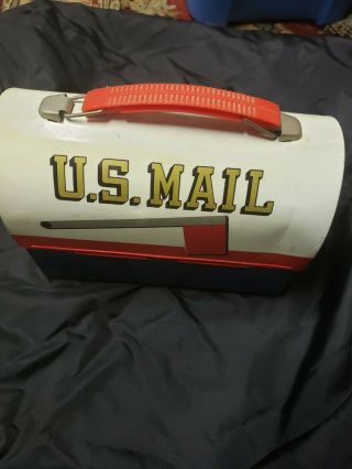 Vintage 1960s Mr Zip U.  S.  Mail Box Lunch Box W/Thermos 2